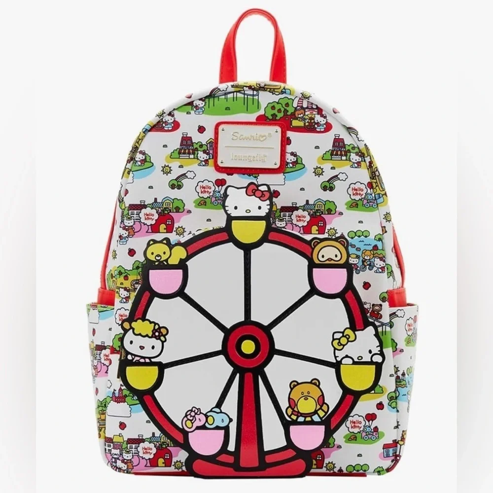 NWT Loungefly Hello Kitty And Friends Carnival Mini Backpack White Red